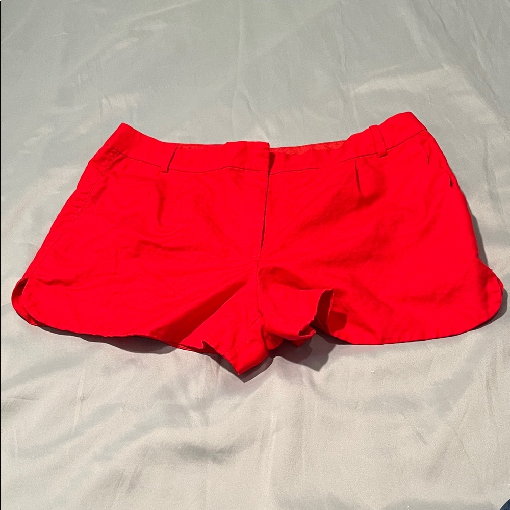 J. Crew Bright Red High Waist Women's Shorts Size 12 Comfy Stylish Casual